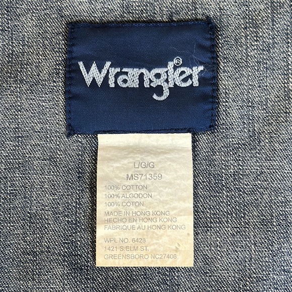 Wrangler Blue Denim Embroidered Back Patch "Rage Riders" Biker Motorcycle Vest L - Picture 12 of 14